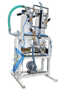 Pressure filling device for EPS/EPP